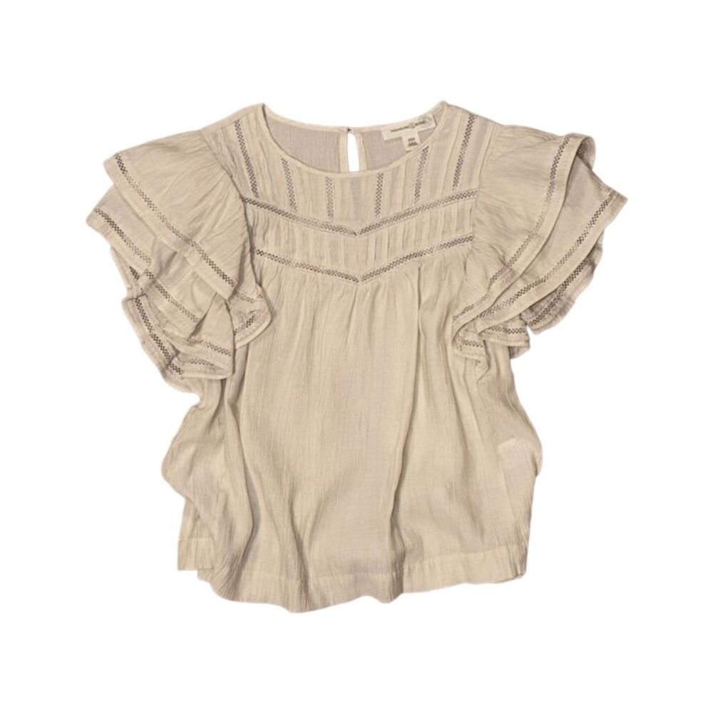 treasure & bond ivory layered ruffle top
